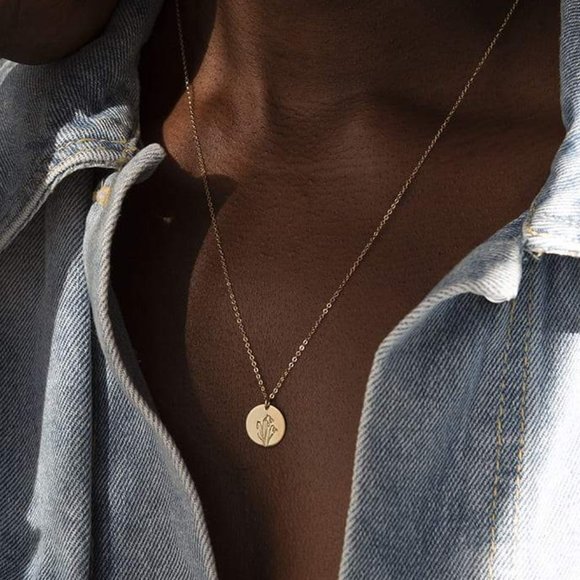 Snowdrop January Birth Flower Boho Charm Necklace - Picture 5 of 16